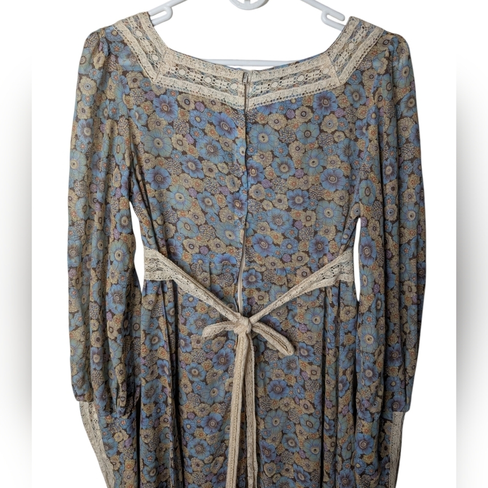 Gunne Sax vintage floral dress sz M - Picture 4 of 16